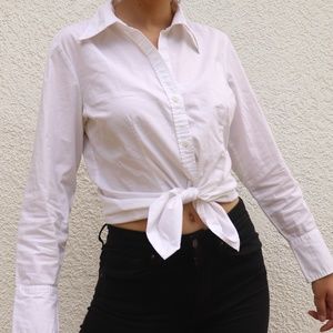 New York & Company White Collared Shirt
